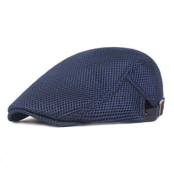 

new summer breathable fashion mesh hat men's casual beret gorras planas boinas women's flat cap adjustable male beret blm03 h qylk
