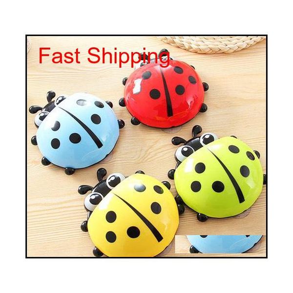 

new creative funny ladybug toothbrush holder suction hook cute cartoon sucker tooth brush holder bathroom qylbfj bde_luck