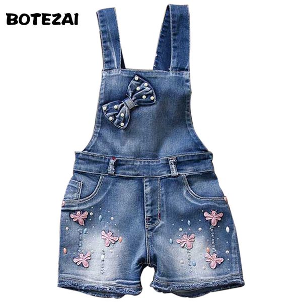 

spring summer us style girl jumpsuit cute sweet fashion washed jeans denim romper jumpsuits straps short pants cowboy blue y200704
