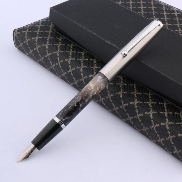 

fountain pens jinhao 51-a classic stainless steel write smooth black white gray acrylic pen school office writing supplies1