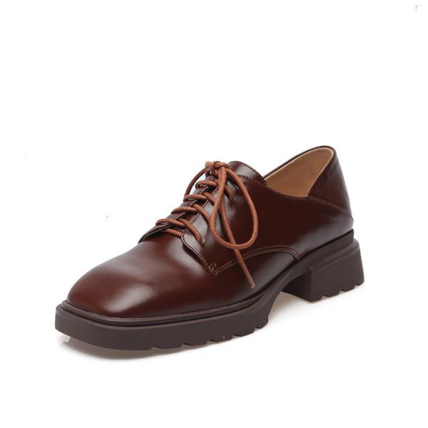 

new arrival 2021 female spring single fashion lace up comfy ladies shoes 2j1g, Black