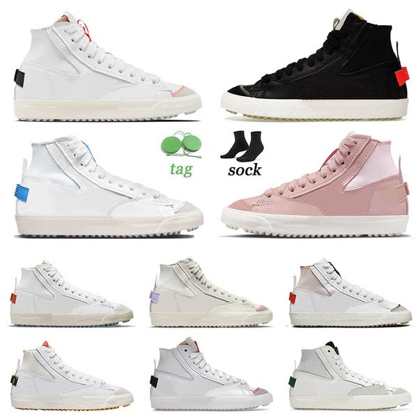 

fashion blazer mid 77 running shoes jumbo white university blue black bright crimson pink oxford floral sunflower black sail low sneakers wo