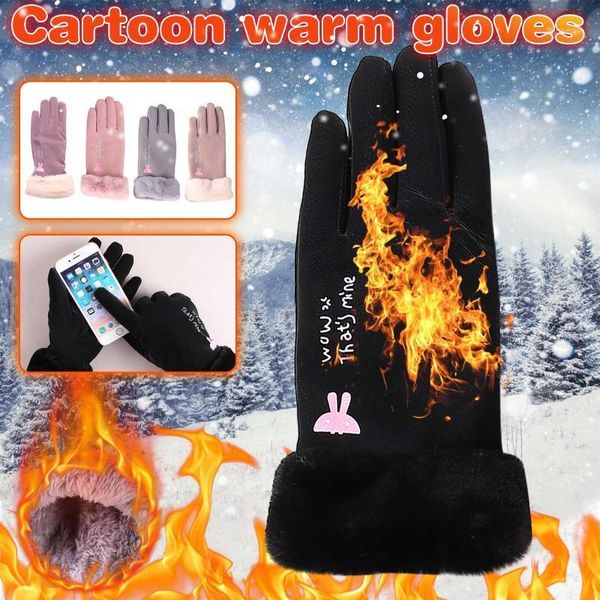 

women winter gloves warm touchscreen gloves windproof bow dotted embroidery glove fashion elegant female wool mittens1, Blue;gray