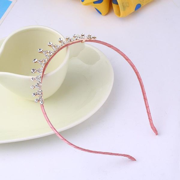 

1 pc lady head hoop women elegant princess headband crown rhinestone hair hoopgirls solid color temperament hair accessories q bbyaqw