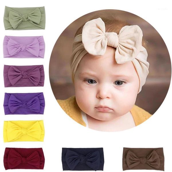 

candy colors baby girls headband bowknot elasticturban solid hair band bow accessories newborn p props headwear1, Yellow
