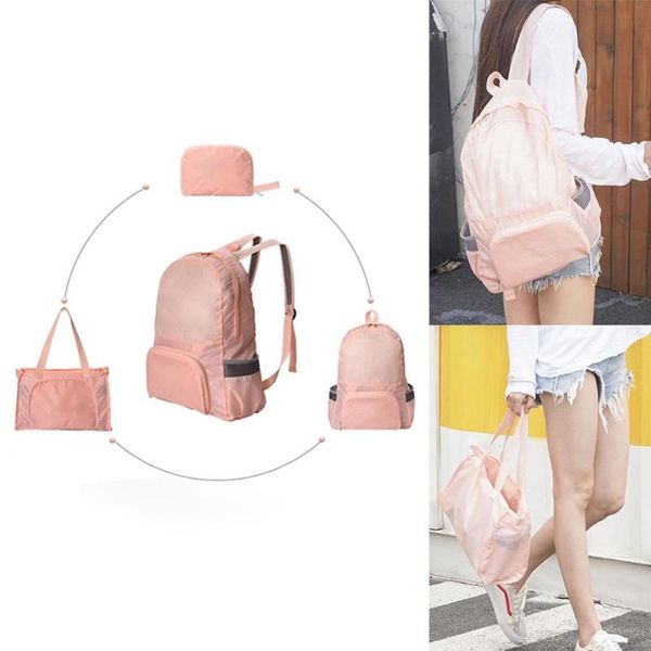 

storage bags fashion multi-use folding traveling bag muti-function portable lightweight travel hiking camping backpack handbag