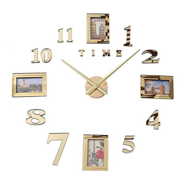 

фоторамка saat настенные часы horloge reloj de pared duvar saati relogio de parede klok современный дизайн часы 3d большой светящийся wmtvfn