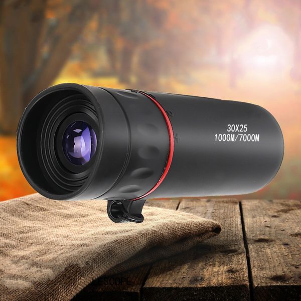 30 x 25 Óptica Monocular Low Night-Vision impermeável mini portátil 10x foco telescópio para âmbito de caça de viagem