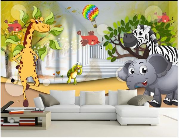 

custom p wallpaper for walls 3 d animal aesthetic cartoon zoo mural children's room kids room mural wall papers home decor