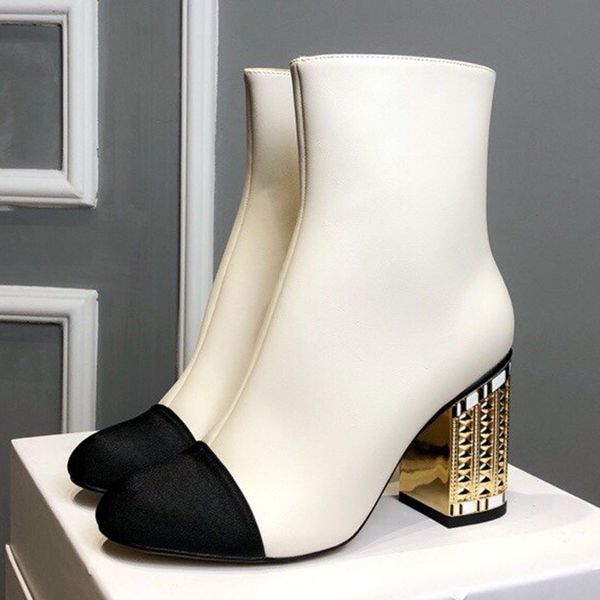 

the latest paris model winter c style shimmer shoe high heel socialite women martin boots luxurys designers shoes mixed color womens boot, Black