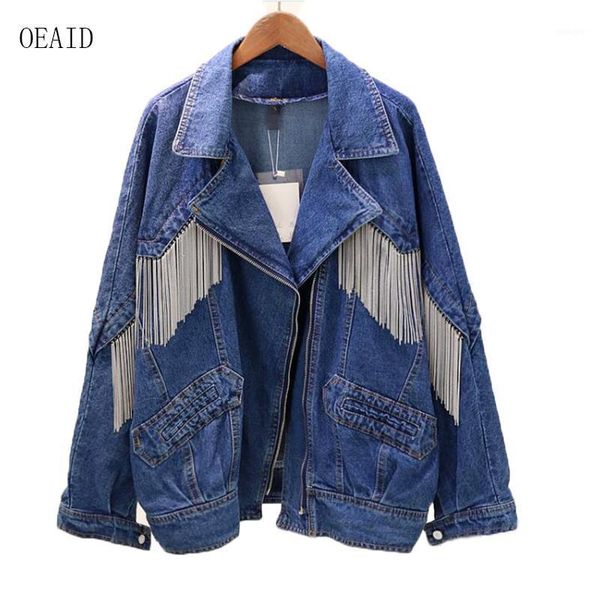 

new women's denim jacket 2020 spring fringe denim jacket women coat casual female outerwear jackets woman1, Black;brown