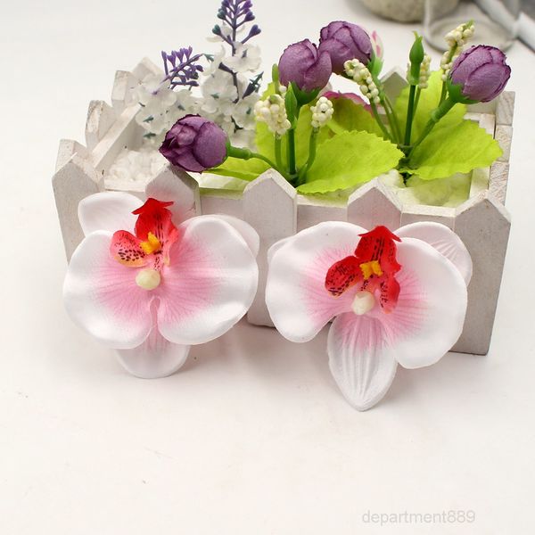 

экологичные 100 шт. / лот 6,5 см silk butterfly орхидея искусственная голова свадебные украшения дома орки флорес цветугии цветы растения