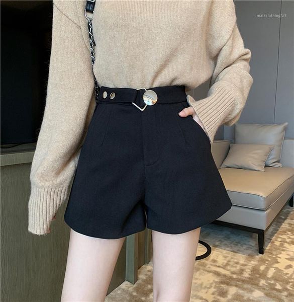 

women's shorts summer autumn casual sashes denim women wide high waist loose leg slim all-match sporting female1, White;black