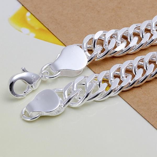 

men women 10mm silver color bracelets chain jewelry noble fashion cute fashion jewelry christmas gifts h bbyxzi, Black