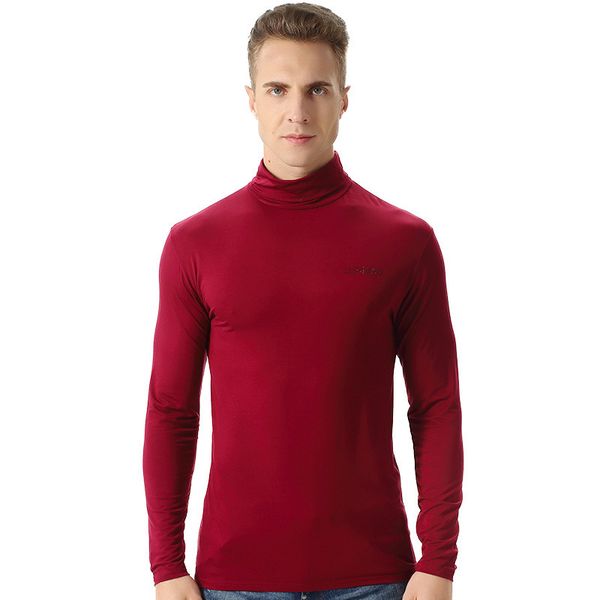 Plus Size Mens Térmica Underwear Inverno Turtleneck Undershirt Algodão Elástico 4XL 6XL Tamanho Grande Moreira Manga Longa Casual Tops 20124