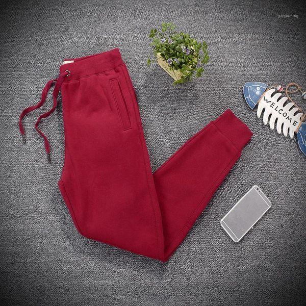 

plus velvet pants women clothing casual warm high waist pants solid pantalon femme loose streetwear trousers woman q28231, Black;white