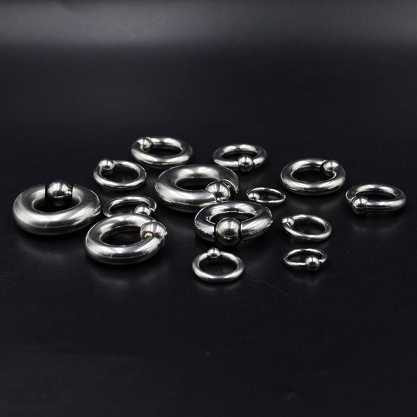 

1 piece big stainless steel captive hoop rings bcr eyebrow tragus ear piercing nose closure nipple bar lips large body jewelry q jllgkk, Silver
