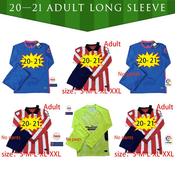

20 21 atletico long sleeves soccer madrid jerseys joao felix 2020 saul camisetas de fútbol morata mens jersey diego costa football shirt, Black;yellow