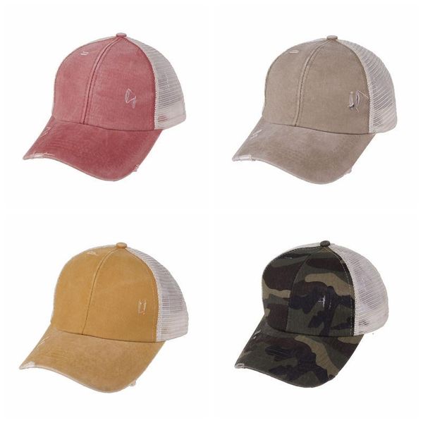 

ponytail baseball washed buns cotton messy summer trucker pony visor cap hat outdoor snapbacks caps party hats
