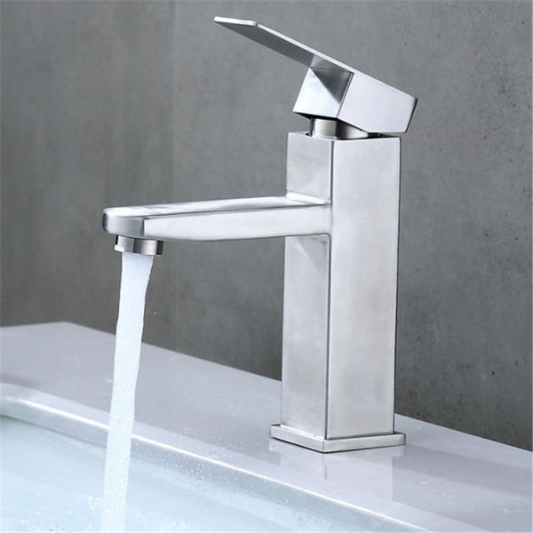 

bathroom sink faucets lifting faucet 304 stainless steel single hole and cold mixed water basin wash brushed