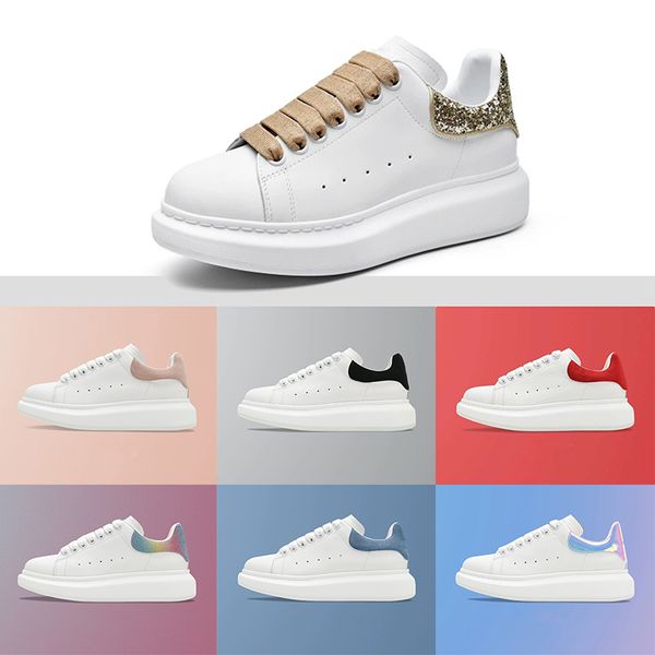 

2020 high grade men shoes fashion women shoes men's leather lace up platform classic casual man shoes 35-44, White;red