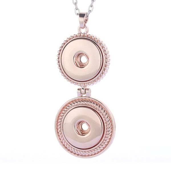 

boom life snap jewelry rose gold pendant necklace fit 18mm snap button necklaces for women chains n bbyfsx, Silver
