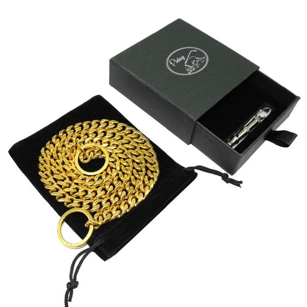 

stainless steel dog training choke collar metal slip chain with m link for pitbull bulldog with gift sqcblh