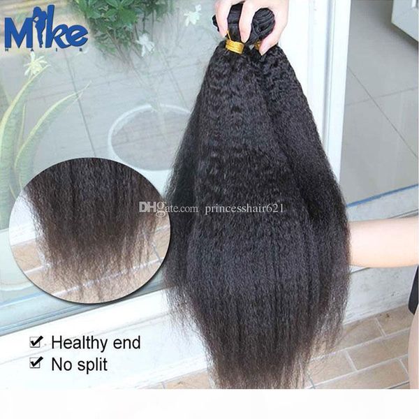 

mikehair brazilian indian peruvian malaysian kinky straight human hair bundles 2pcs 8-30inches hair extensions factory hair weaves, Black