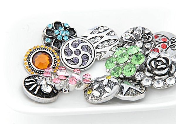 

metal button jewelry 18mm rhinestone buttons fit snap bracelet bangles necklaces wholesale