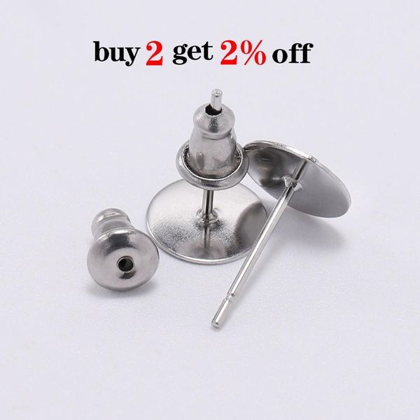 

50pcs 4.8*5.8mm stainless steel earring studs backs ser ear plugging earring backs for jewelry making supplies accessories bbyktu