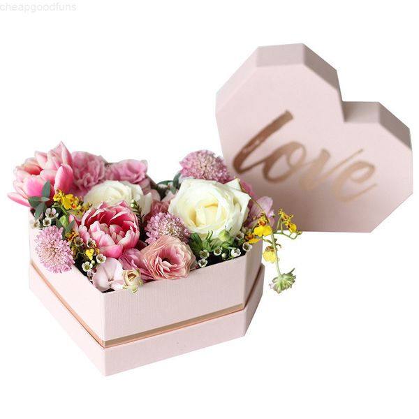 

heart shaped love letter bronzing flower present container wedding engagment birthday valentine day gift package box