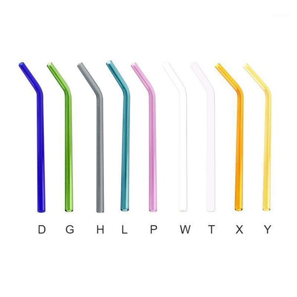 

drinking straws heat and high temperature resistant glass straw 8mm*18cm elbow1