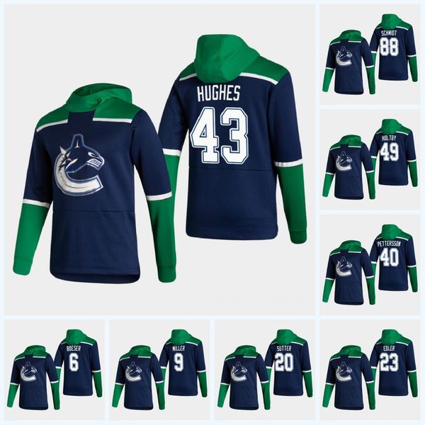

women vancouver canucks 2021 reverse retro hoodie quinn hughes braden holtby schmidt bo horvat brock boeser elias pettersson sedin jersey, Black;red