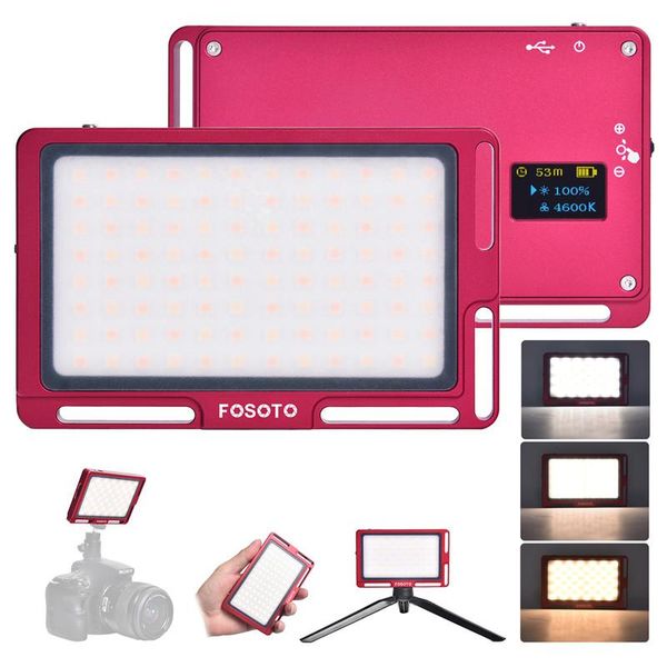 

flash heads fosoto ft-03 mini led video camera light panel 3500k-5700k 96 pographic lighting vlog fill lamp for dslr