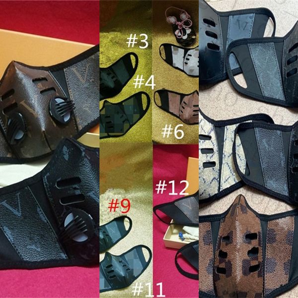 

women unsiex breathable pu dustproof leather face print fashion men masks durable outdoor mouth protective mask x gdjcmp2v9