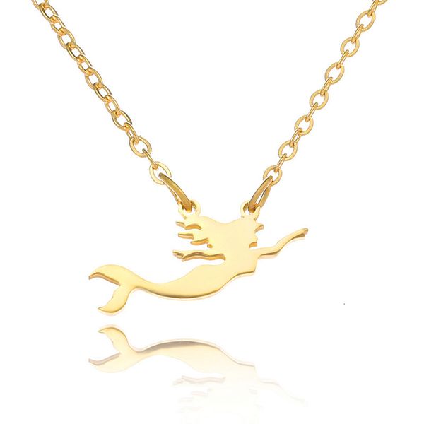 

factoryqmx3necklace steel gold mermaid mermaid stainless rose chains pendant women necklaces fashion jewelry will and sa