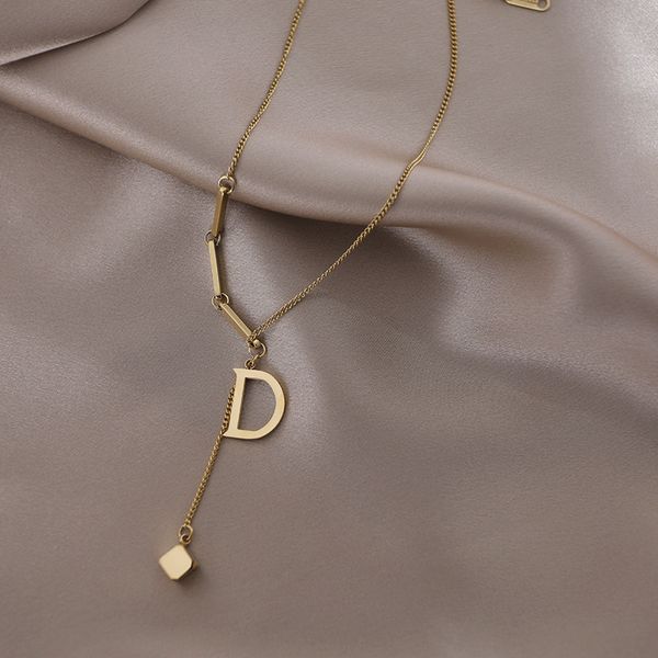 

women sweater chain trendy link chain metal letter all compatible party necklace new fashion jewelry for girl, Silver