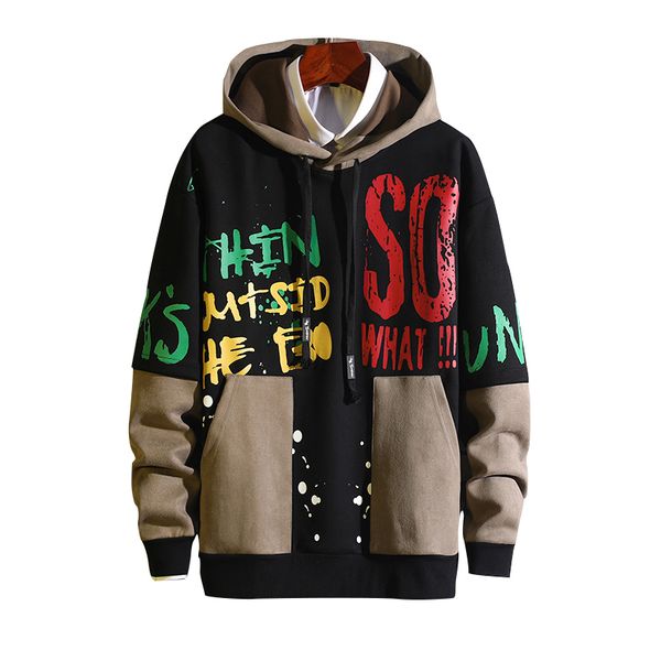

male hoodie 2020 spring fall fashions casual pocket hip hop 2zt4, Black