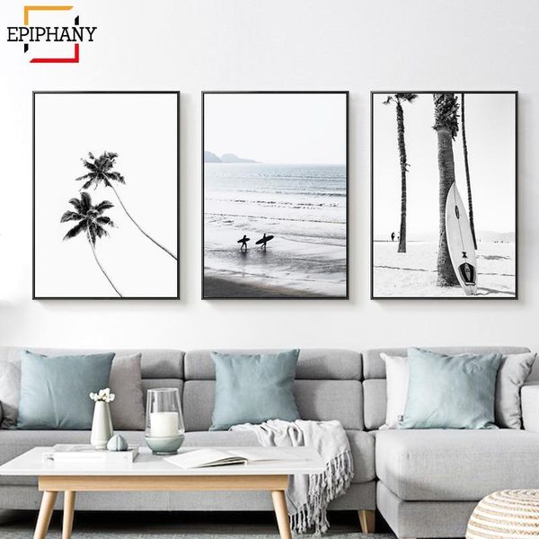 

modern surf art posters gallery wall art beach print ocean coastal decor palm tree landscape wall pictures for living room1