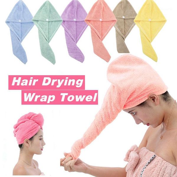 

towel rapid hair drying womens girls lady shower absorbent microfiber quick dry hat cap turban head wrap bathing1