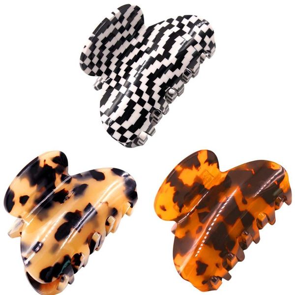 

3шт волосы когти банановые клипы черепаха барток целлюлоид французский дизайн волос клипы целлюлозные леопардовые печати большие моды access, Slivery;white