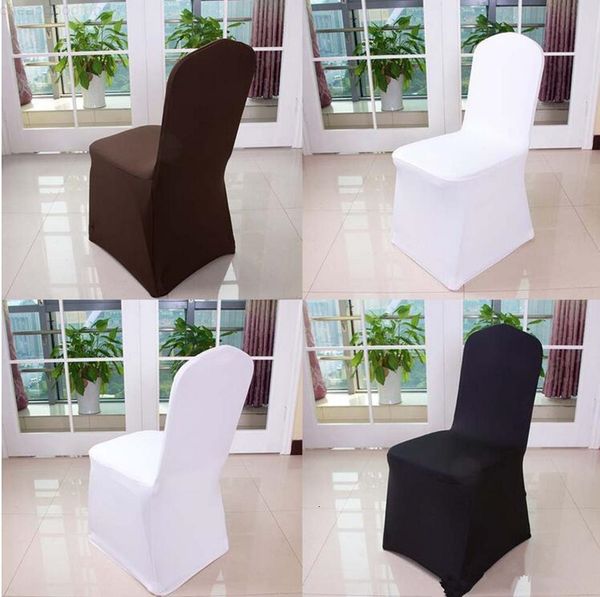 

wolesale l wedding pure color with thick white elastic high-end banquet chair cover ing