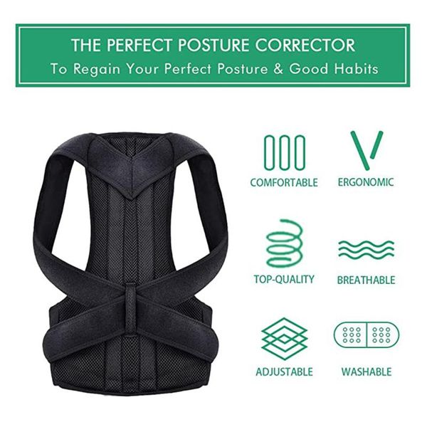 

back support posture corrector full straightener body health 32x29x3cm invisible correctorrelieves, Black;blue