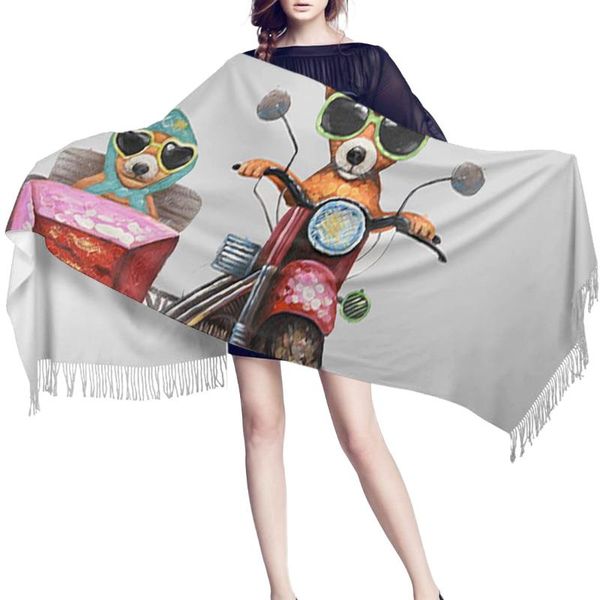 

women cashmere scarf thin lady motorcycle dog shawls and wraps female hijab long head scarves, Blue;gray