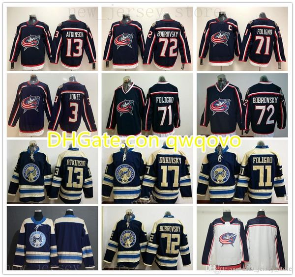 

columbus blue jackets 71 nick foligno jersey ice hockey stitched 3 seth jones 13 cam atkinson 72 sergei bobrovsky 17 brandon dubinsky jersey, Black;red