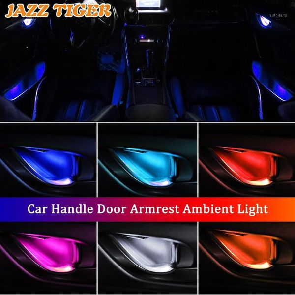 

4pcs ambient light car interior inner door bowl handle armrest light atmosphere for 301 307 308 408 508 2008 30081