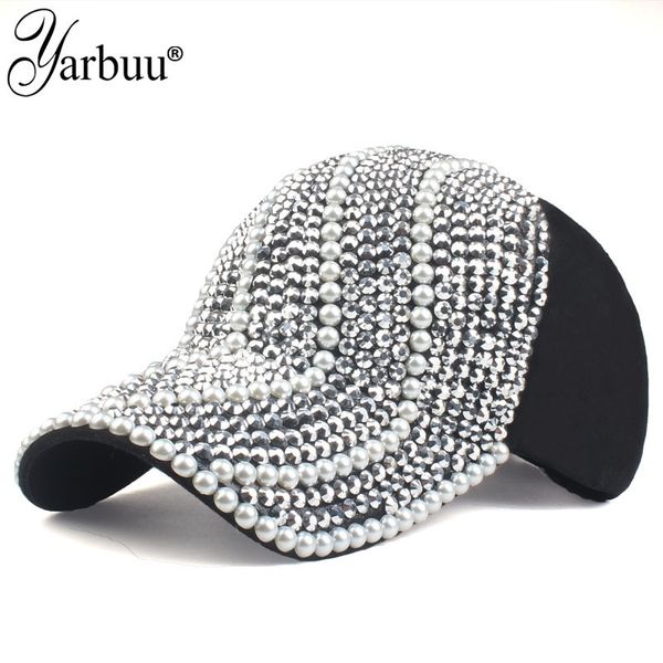 

yarbuu]new brand baseball caps for women rhinestone hat lady girl cap black colour snapback cap casquette hats adjustable caps t200715, Blue;gray