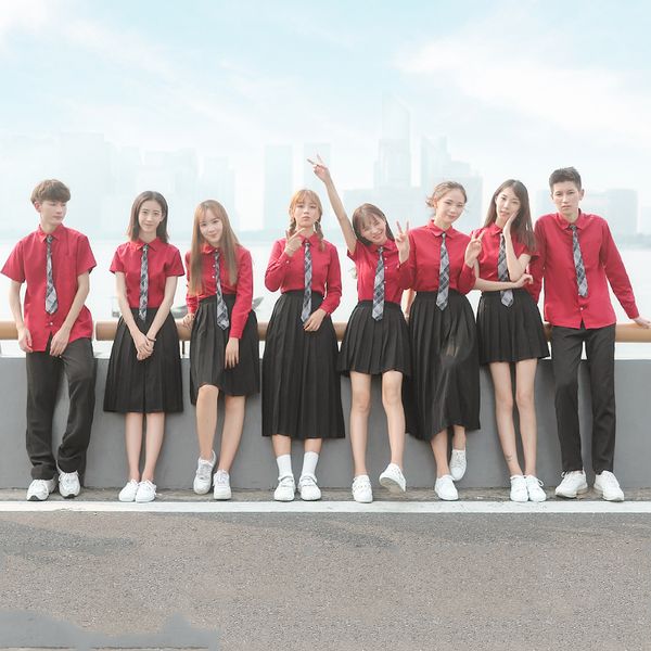 

korean suit junior high school student spring summer college wind class female graduation season uniform dress, Blue;purple