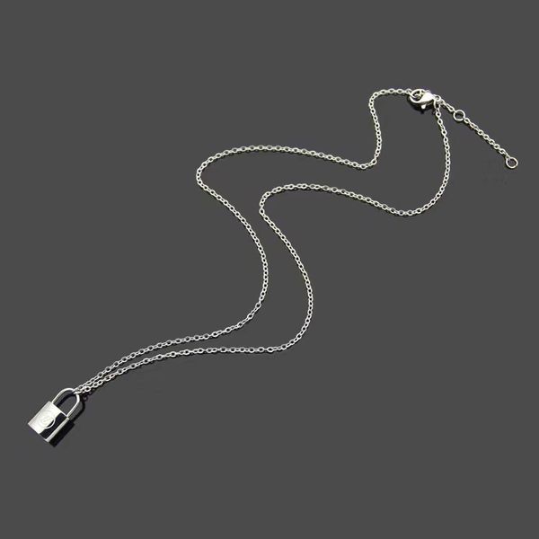 

style luxury lovers jewelry silver rose gold lock pendant designer necklace 18k gold stainless thin chain fashion women brand necklaces