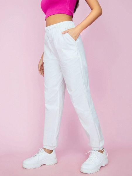 

slant pocket jogger pants j1qk#, Black;white